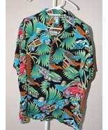 Pineapple Connection Vintage Hawaiian Shirt Woody Wagons Woodie Beach Ca... - $22.50