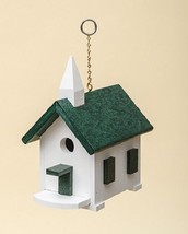 COUNTRY GREEN CHURCH BIRD HOUSE Wren Chapel Weatherproof Poly Amish Hand... - $48.99