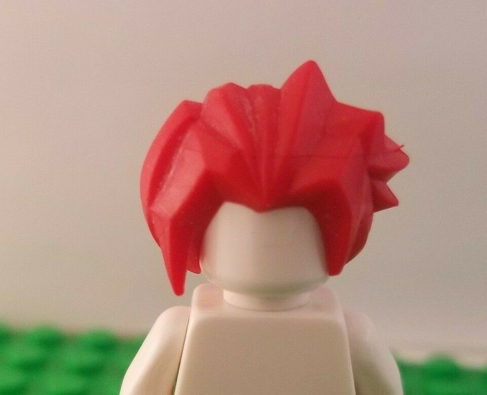 New Lego Anime Hair RED Spikey Spiked Abstract Minifigure Elves Dwarfs