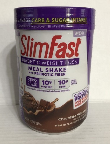 Slimfast Diabetic Weight Loss Meal Shake Chocolate Milkshake 10g Protein 128 Oz Meal