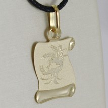 18K YELLOW GOLD ZODIAC SIGN MEDAL, CANCER, PARCHMENT ENGRAVABLE MADE IN ITALY image 2