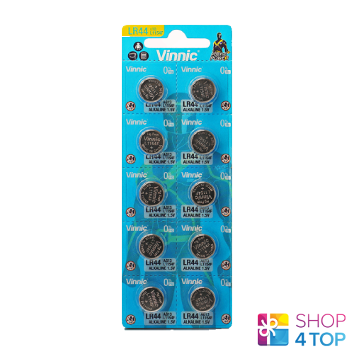 10 VINNIC ALKALINE BATTERIES L1154 L1154F LR44 AG13 1.5V EXP 2023 NO