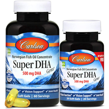 Carlson Labs Super DHA Gems 500 mg, 60 + 20 Softgels - $19.92