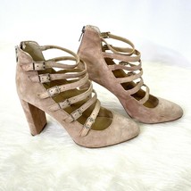 VINCE CAMUTO size 8.5 VC-Dalison Chunky Heel Pump Multi-Strap Beige Kid ... - $44.54