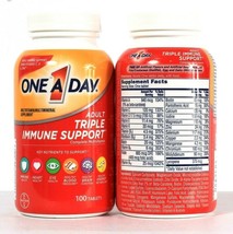 2 Ct One A Day Adult Triple Immune Support 100 Tab Multivitamin Supplement - $28.99