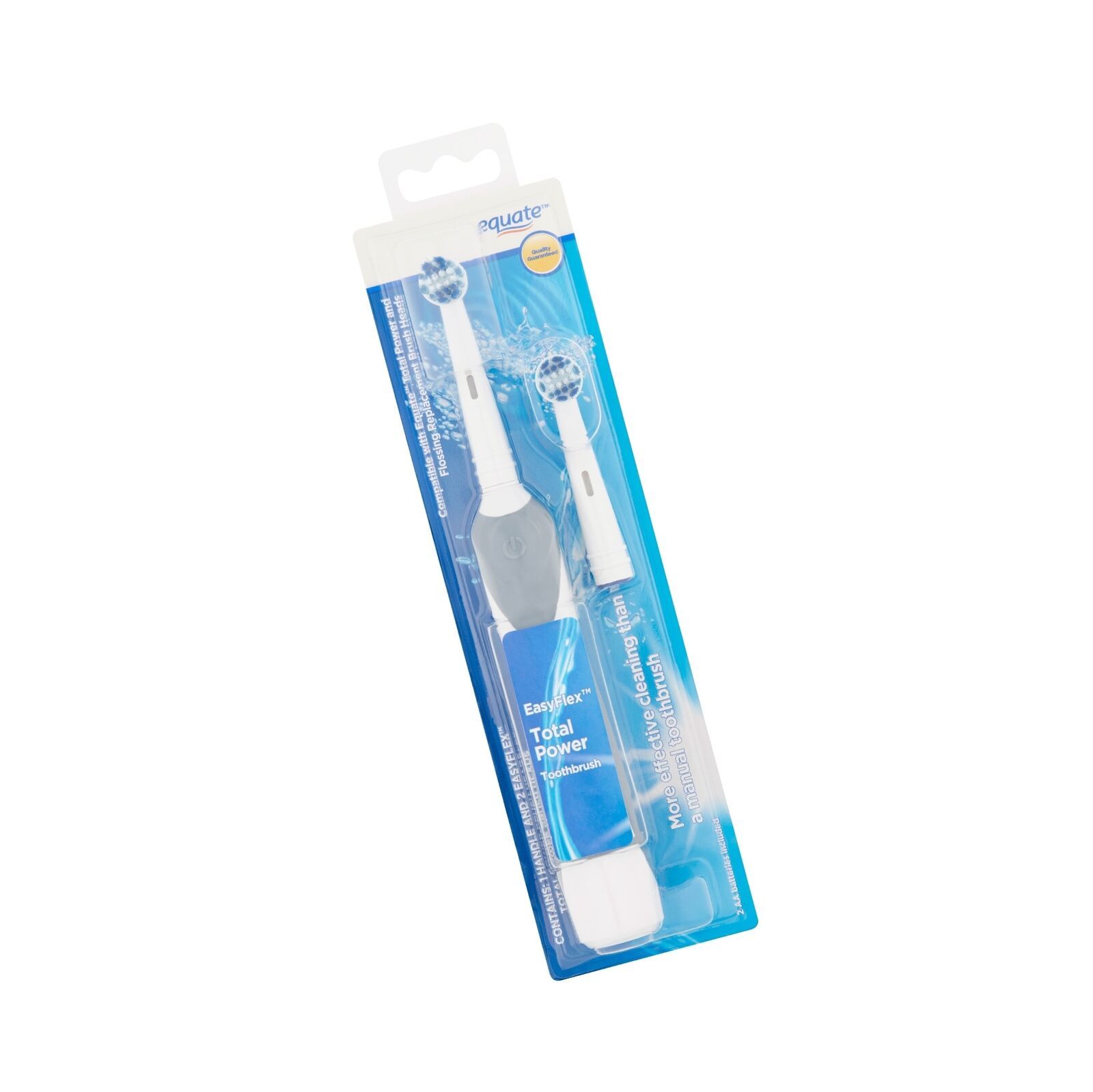 Equate EasyFlex Total Electric Toothbrush with 2 Replacement Heads