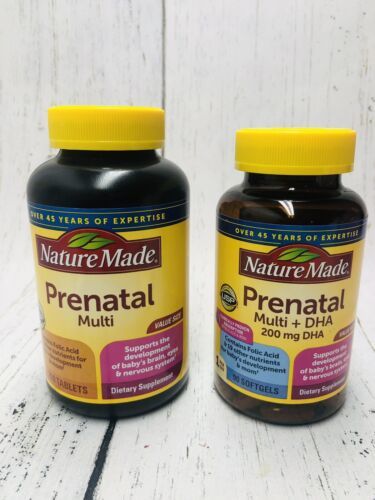Primary image for Nature Made Prenatal Multi Supplement 250 ct and Multi + 200mg DHA 90ct Exp 2023