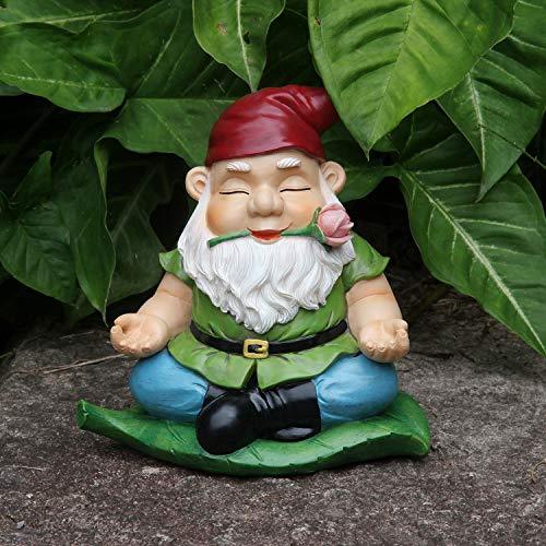 CCOQUS Zen Gnome Garden Statue,Yoga Gnome Figurine - Outdoor Lawn Patio ...