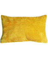Pillow Decor - Wide Wale Corduroy 12x20 Yellow Throw Pillow - $29.95