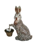 Department 56 ceramic bunny figurine holding wire easter egg basket - $24.99