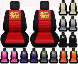 Front set car seat covers fits Chevrolet Spark 2013-2021 Flower Power design - $82.79
