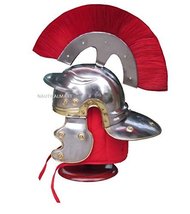 NauticalMart Roman Armor Centurion Helmet With Red Plume And Red Inner Cap
