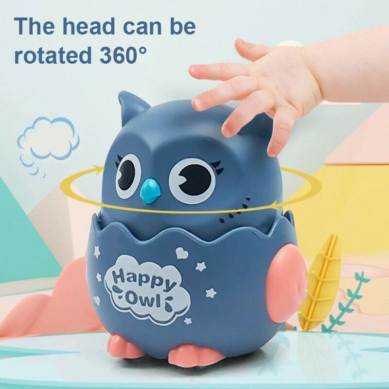Baby Kids Plastic Windup Funny Owl Toy Pull Back Cute Small Portable Best Gift