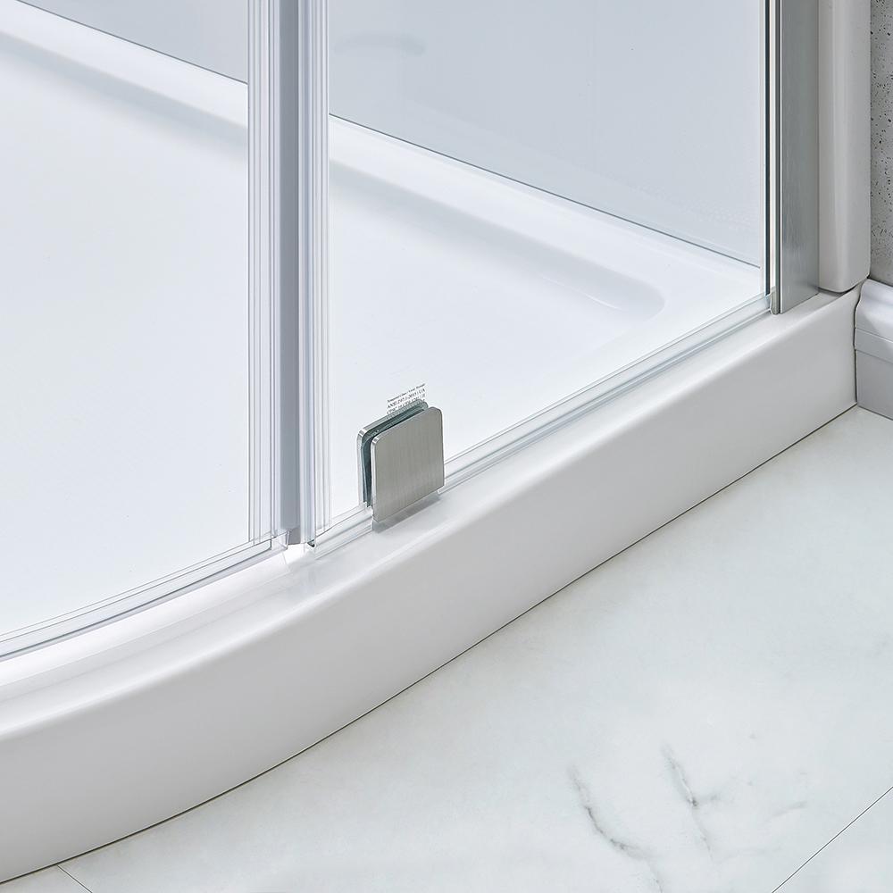 Glacier Bay Shower Stall Kit 32 in. x 76.40 in. Corner Drain Satin