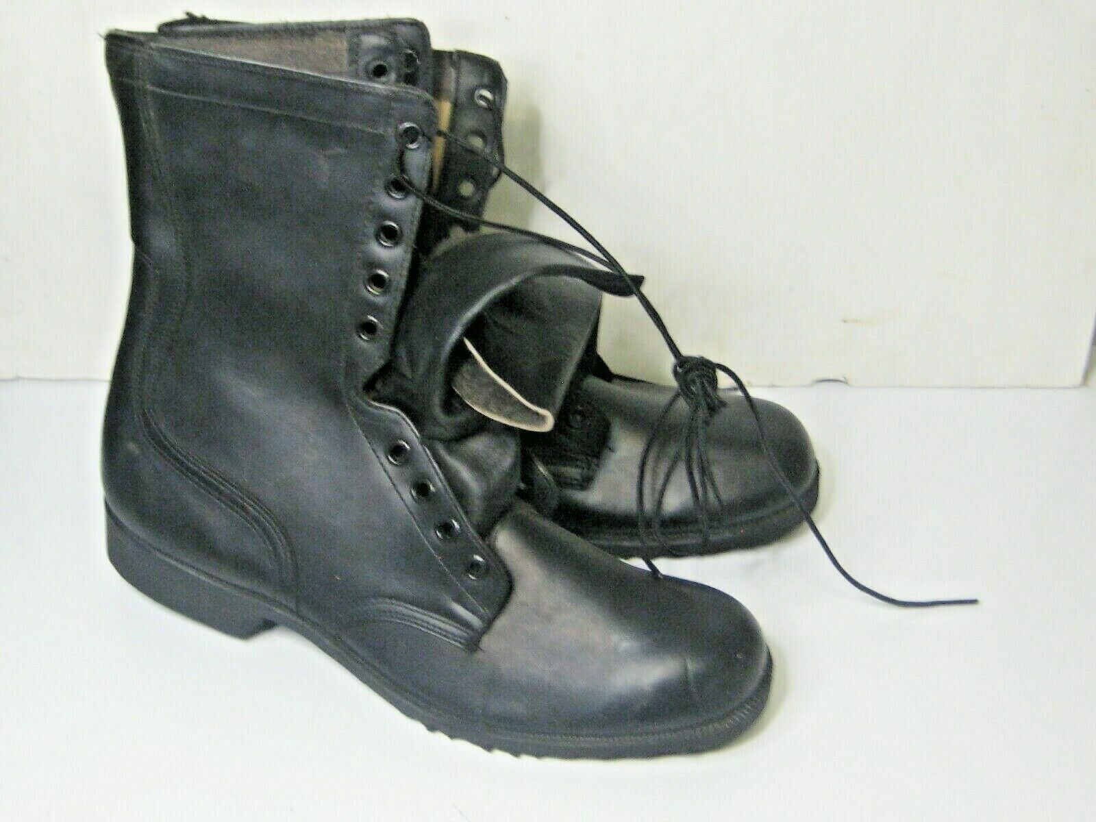 COMBAT BOOTS MARINES-ARMY ISSUE, BLACK LEATHER SIZE 13 NARROW, BRAND ...