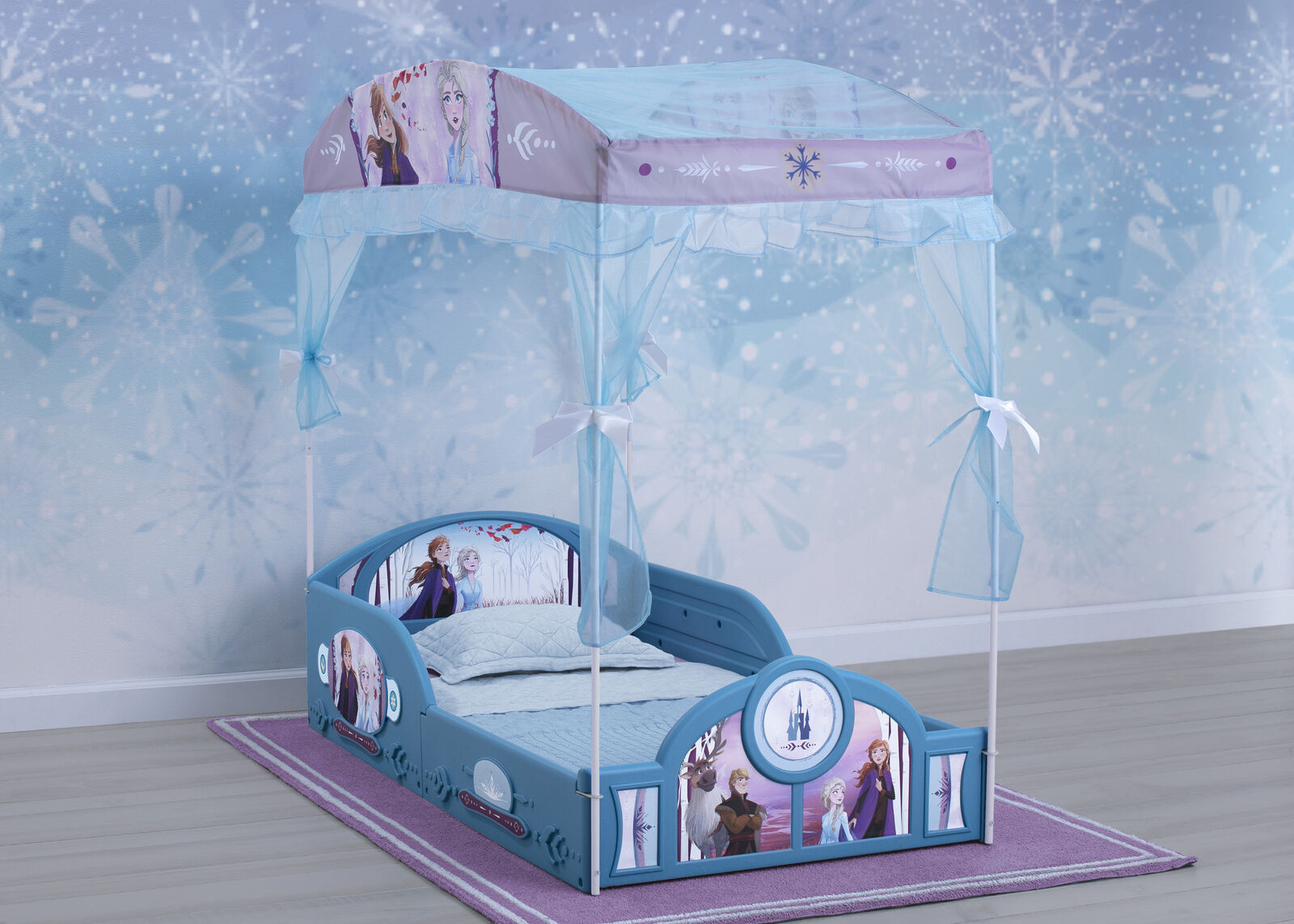 Toddler Canopy Bed Frozen Ii Disney Princess Elsa Anna Girls Bedroom 