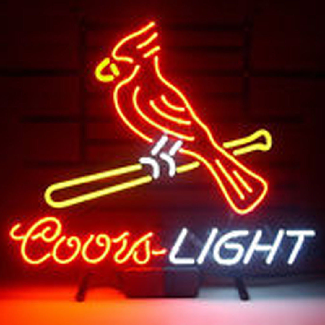 ST Louis Cardinals Coors Light Neon Light Sign Handcrafted Real Glass