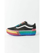NEW VANS Stacked Old Skool Platform Sneaker Rainbow Glitter sz 6.5 - $194.04