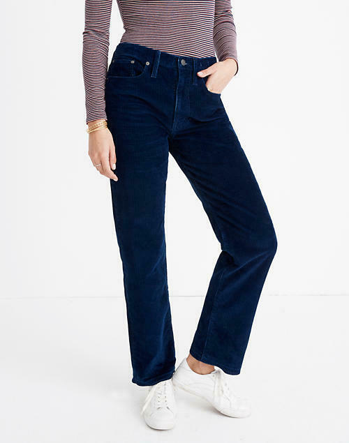 womens navy corduroy trousers