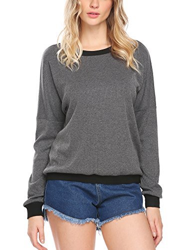 Hotouch Women's Long Sleeve Tops Round Neck Casual Teen Girls Tees ...