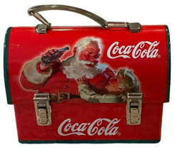 Mini Coca Cola Tin Santa Clause with Boy Lunch Pail (3.5 inches wide) - $11.87