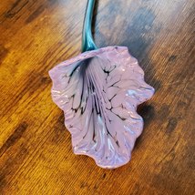 Hand Blown Glass Flower with Stem, Purple Calla Lily, Studio Art Glass Lily image 2
