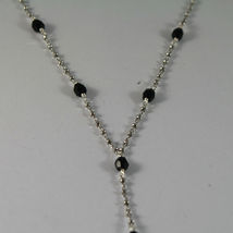 .925 SILVER RHODIUM NECKLACE WITH BLACK ONYX AND HOT PEPPER, 17.32 IN LENGHT image 4