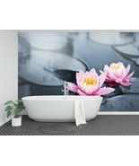 3D Bathroom Pink Lotus R981 Wallpaper Wall Mural Self-adhesive Commerce Amy - $23.08+