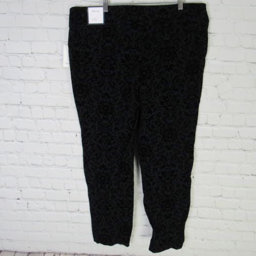 Charter Club Pants Womens 12 Black Textured Slim Leg Ponte Knit MSRP