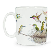 Hummingbird Jumbo Coffee Mugs Set 4 Stoneware 16 oz Multi-color Dishwasher Safe image 3
