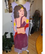 Style Studio Hand Painted Purple Dress Womens 1X Belly Dancer by Tammy Ranay  - $54.99