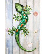 Ebros Crawling Green Vibrant Colors Metal Lizard Gecko 3D Wall Decor 18.5&quot;L - $32.99