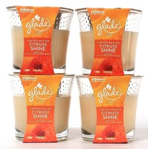 4 Count Glade 3.4 Oz Limited Edition Citrus & Shine Essential Oil Scented Candle