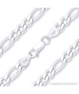 Figaro Link 3.7mm G100 Italian Chain Necklace in Solid 925 Italy Sterling Silver - $34.19 - $58.42