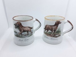 Hunting Dogs Golden Retriever Irish Setter Set of 2 Coffee Cups Vintage - $11.75
