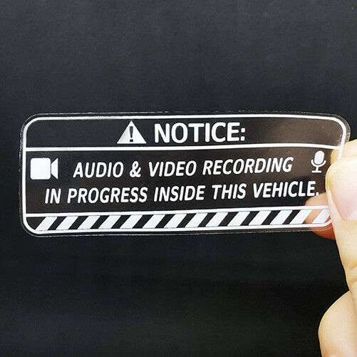 2 DASH CAM RECORDING DECALS, Inside/Outside Glass, Window STICKERS