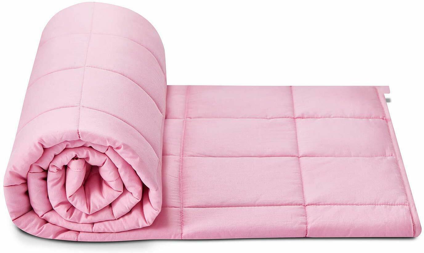 Pink Weighted Heavy Blanket 12lbs 15lbs 72x48" for Women Teens Adult