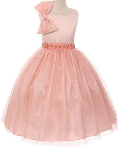 Little Girls Satin Bodice Sparkle Tulle Skirts Bow Sash Flowers Girls ...