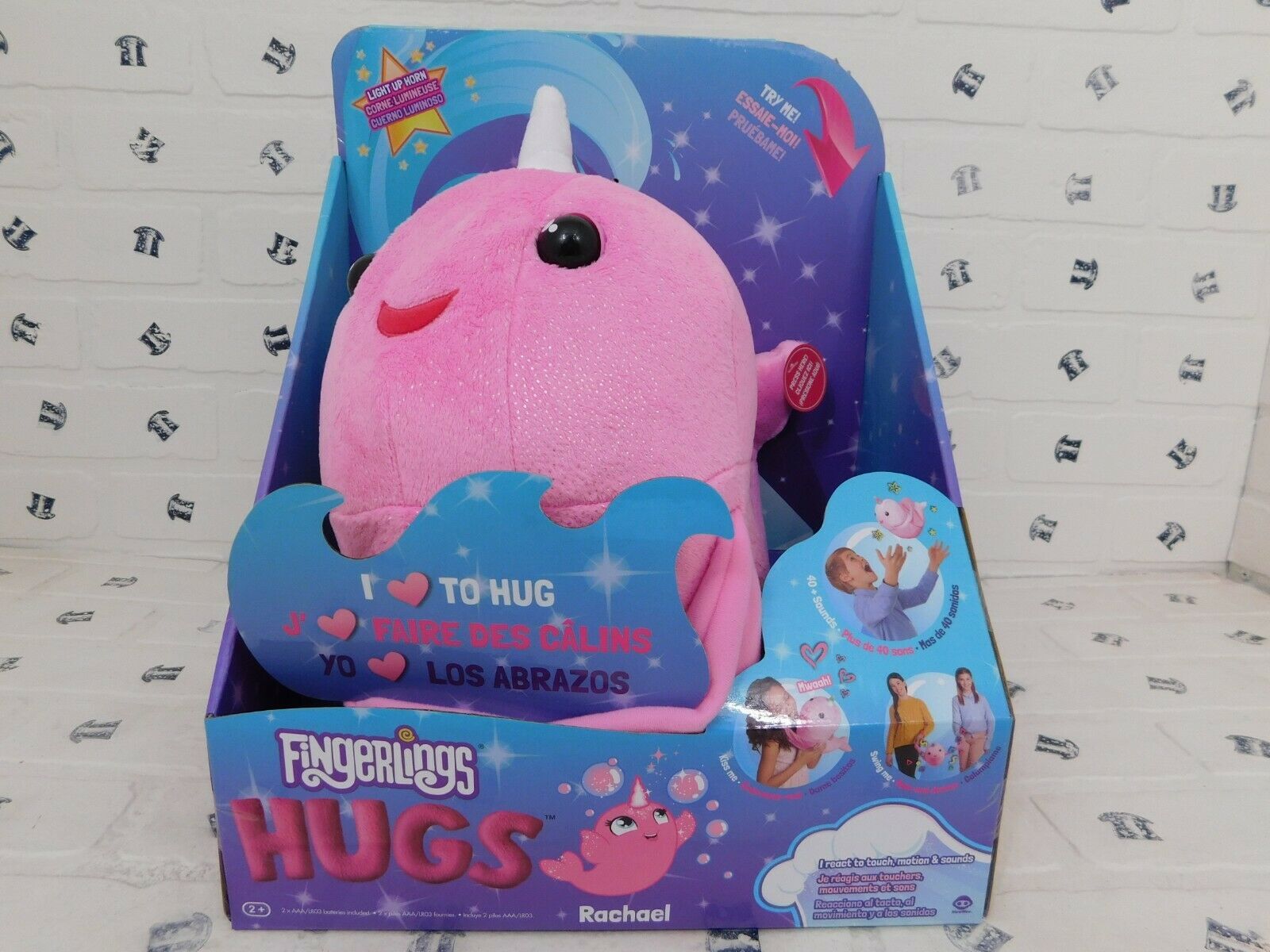 Fingerlings Hugs Rachael Interactive Pink Glitter Plush Light up Horn Age 2 for sale online 