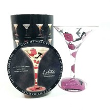 LOLITA Love My Martini SHOPAHOLIC Hand Painted Glass - $14.50