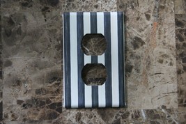 ❤️Double Outlet Switch Plate made w/Mackenzie Childs Courtly Stripe Paper❤️ - $16.72