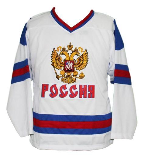 Any Name Number Team Russia Custom Retro Hockey Jersey Ovechkin White Any Size