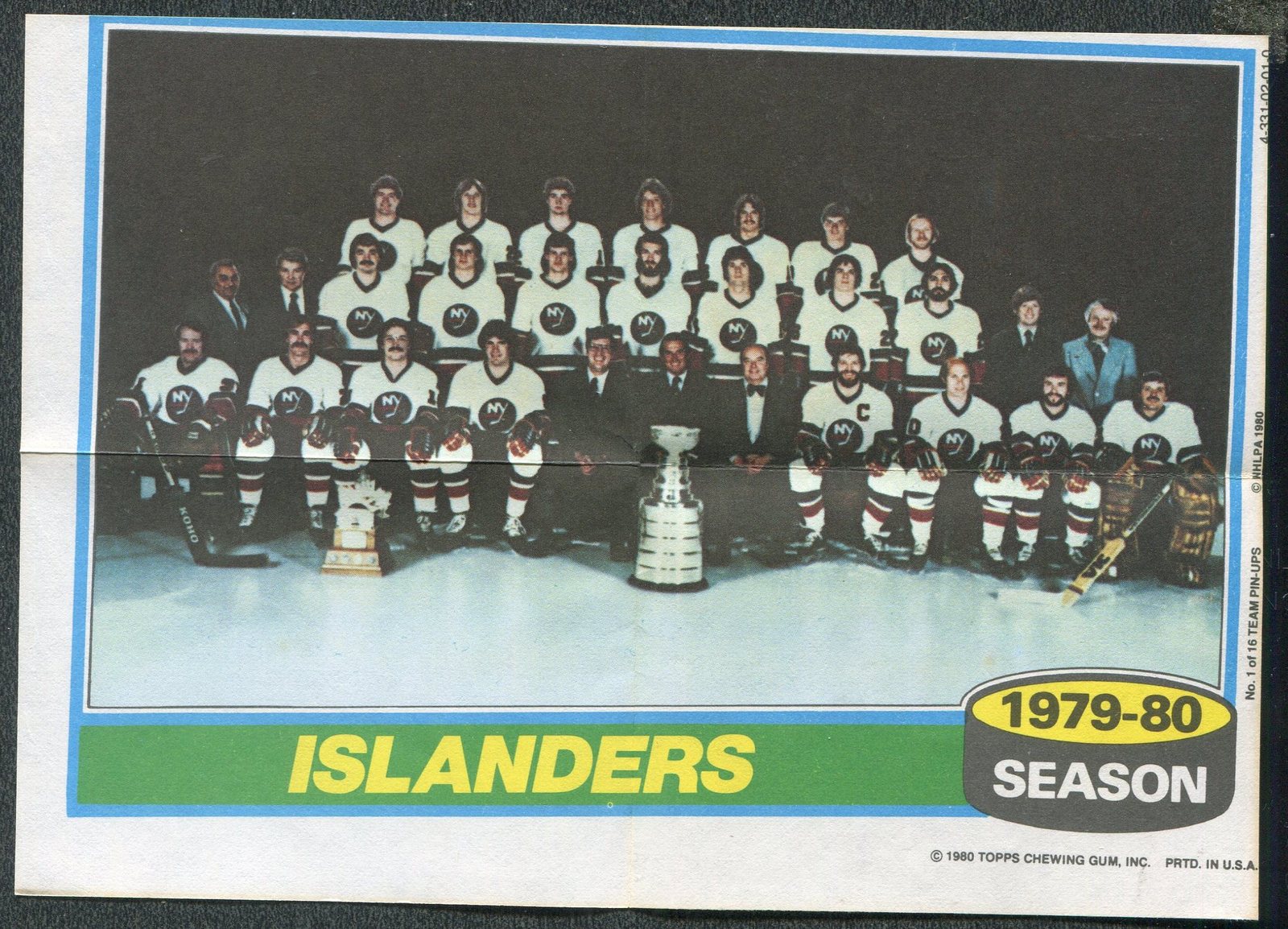 198081 Topps Hockey Team Photo Mini Poster Pinup New York Islanders