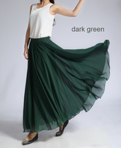 Women Long MAXI Chiffon Skirt AQUA-BLUE Chiffon Maxi Skirt Summer Beach Skirt image 13