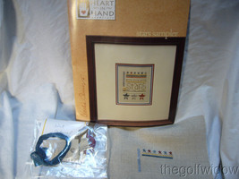 Heart in Hand Stars Sampler Cross Stitch Kit Started Used image 1