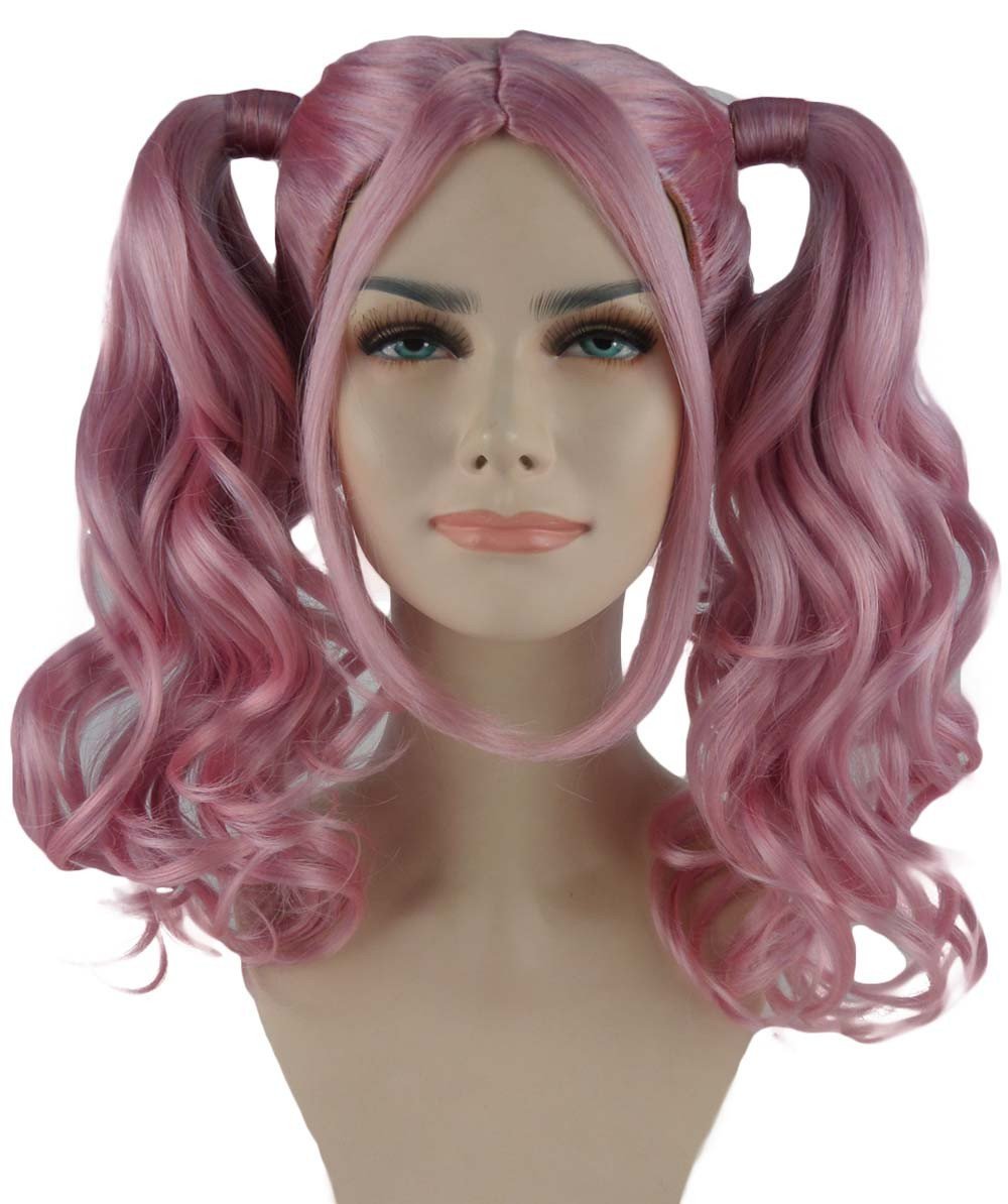 Dolly Pigtail Wig Lt. Pink HW384 Wigs & Facial Hair