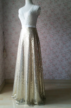 BLACK Sequin Maxi Skirt High Waisted Plus Size Sequin Skirt Black Sparkly Skirt image 5