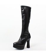 New Fashion Women FUNTASMA  4&quot; Chunky Heel Platform GOGO Boot Knee High ... - $130.00
