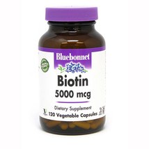 Blue Bonnet Biotin 5000 MCG 120 Vegicaps Made in USA - $40.86