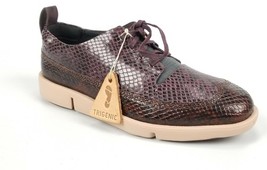 Clarks Womens Tri Nia Aubergine Snake Effect Leather Trigenic Shoes 6.5 New - $64.23